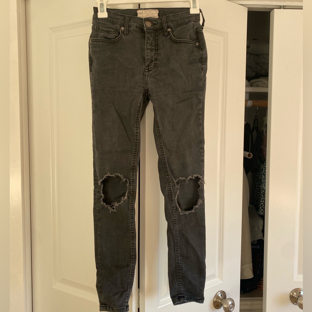 Free People Black Ripped Jeans